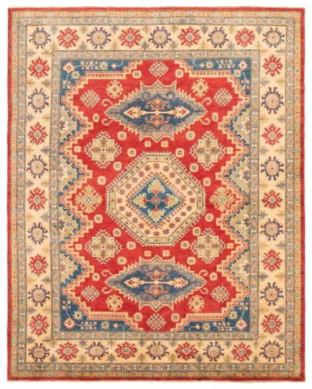 Bordered  Traditional Red Area rug 6x9 Afghan Hand-knotted 364133