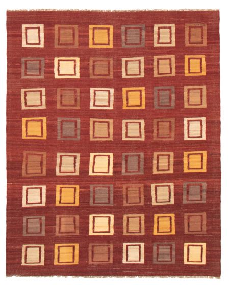 Flat-weaves & Kilims  Tribal Red Area rug 5x8 Turkish Flat-Weave 367366