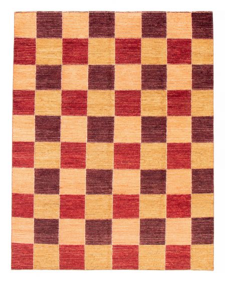 Carved  Transitional Red Area rug 6x9 Pakistani Hand-knotted 379149