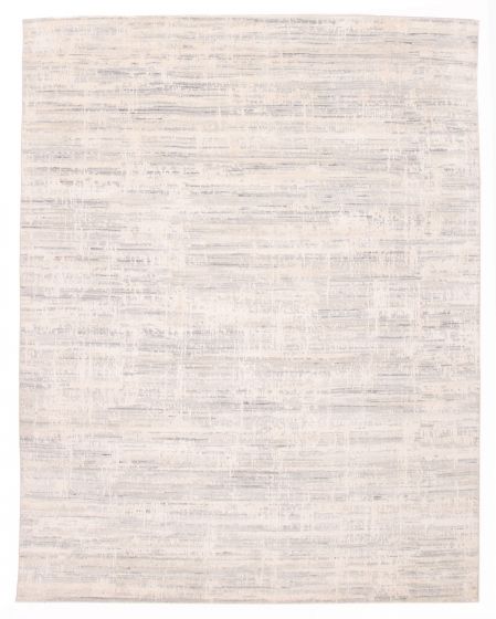 Modern Grey Area rug 6x9 Indian Hand-knotted 386445