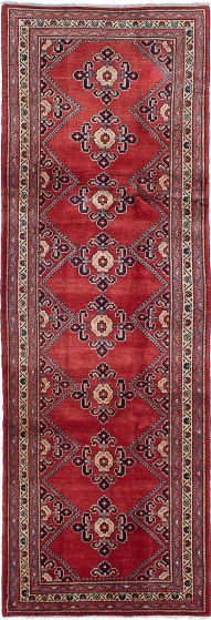 Traditional Red Runner rug 11-ft-runner Persian Hand-knotted 230782