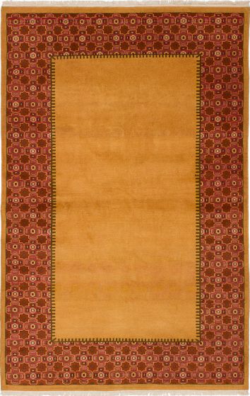 Traditional Brown Area rug 5x8 Pakistani Hand-knotted 237455