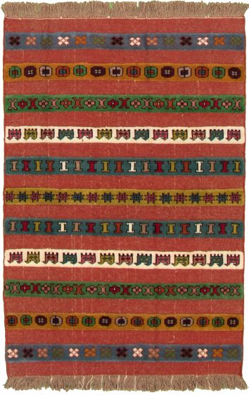 Carved  Tribal Brown Area rug 3x5 Turkish Hand-knotted 332948