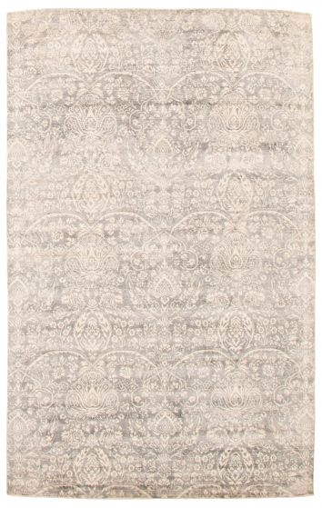 Casual  Transitional Grey Area rug 5x8 Indian Hand Loomed 344677