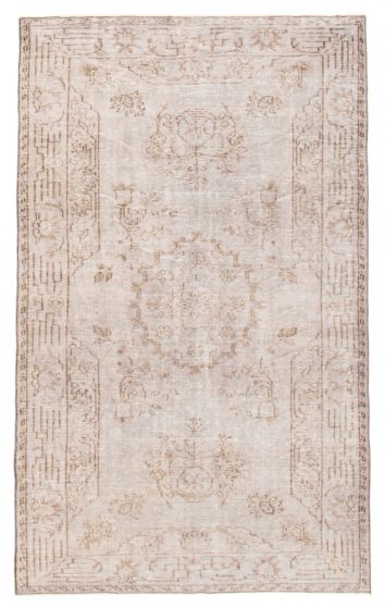 Overdyed  Transitional Grey Area rug 5x8 Turkish Hand-knotted 360703