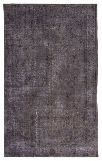 Bordered  Traditional Grey Area rug 5x8 Turkish Hand-knotted 362721