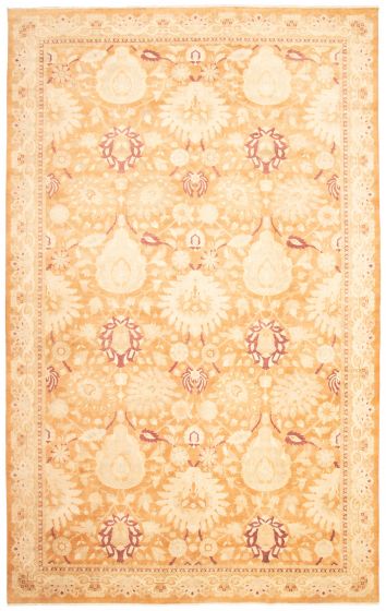 Traditional Brown Area rug Unique Pakistani Hand-knotted 368191