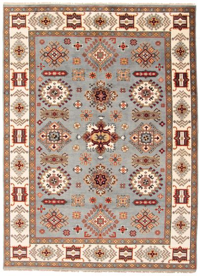 Bordered  Traditional Grey Area rug 9x12 Indian Hand-knotted 310223