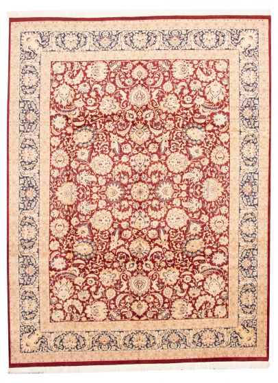 Bordered  Traditional Red Area rug 9x12 Pakistani Hand-knotted 317773