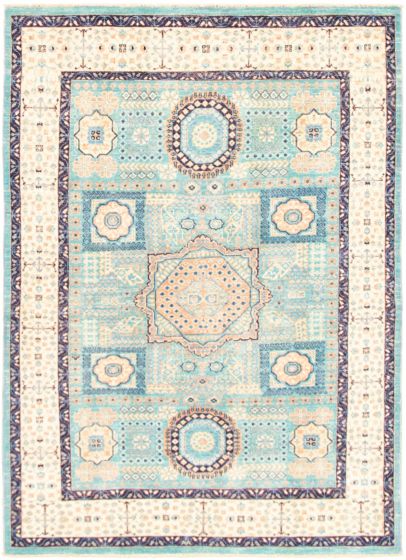 Traditional  Tribal Blue Area rug 5x8 Pakistani Hand-knotted 319499