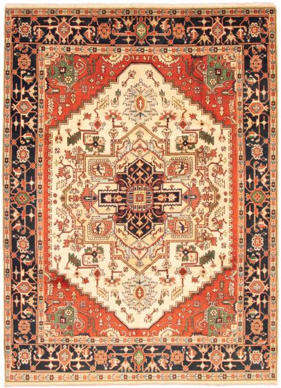 Bordered  Traditional Brown Area rug 9x12 Indian Hand-knotted 338634