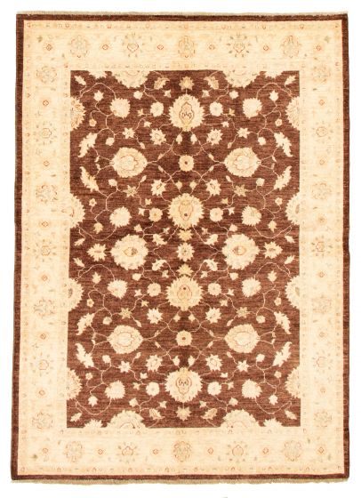 Bordered  Traditional Brown Area rug 5x8 Afghan Hand-knotted 346489