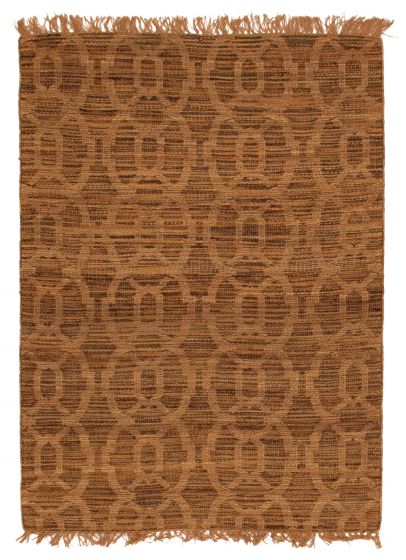 Flat-weaves & Kilims  Transitional Brown Area rug 5x8 Indian Flat-Weave 350815