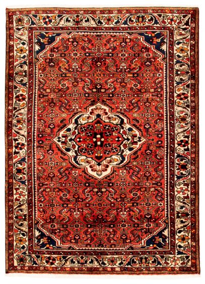 Bordered  Traditional Brown Area rug 4x6 Persian Hand-knotted 352388