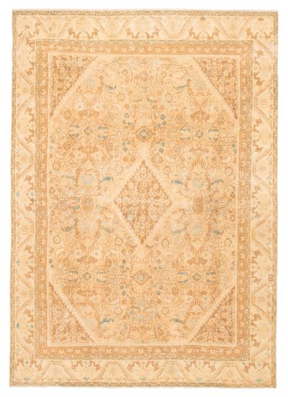 Bordered  Vintage Green Area rug 9x12 Turkish Hand-knotted 368852