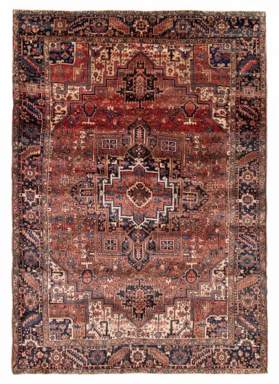 Geometric  Traditional Red Area rug Unique Turkish Hand-knotted 390924