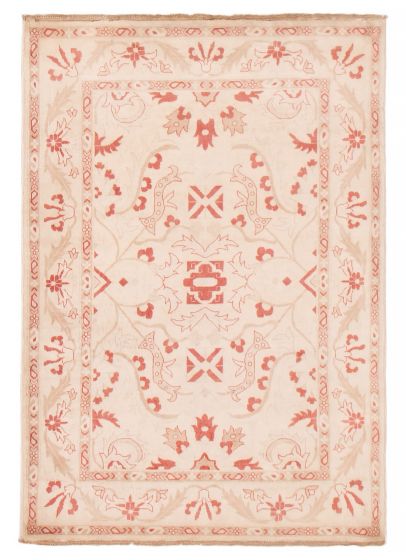 Traditional  Transitional Ivory Area rug 3x5 Pakistani Hand-knotted 392068
