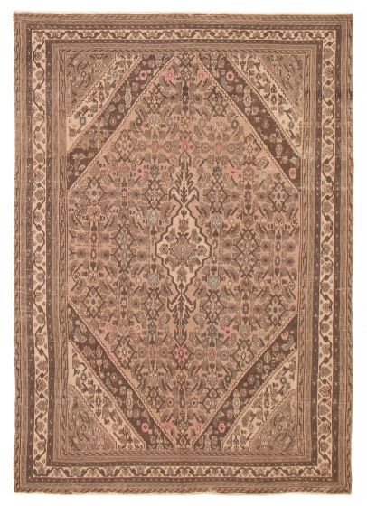 Traditional  Vintage/Distressed Brown Area rug 6x9 Turkish Hand-knotted 392548