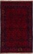 Bordered  Tribal Red Area rug 4x6 Afghan Hand-knotted 281479
