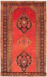 Bordered  Tribal Red Area rug Unique Turkish Hand-knotted 320706