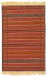 Flat-weaves & Kilims  Stripes Red Area rug 3x5 Turkish Flat-weave 334371