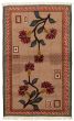 Bordered  Traditional Brown Area rug 3x5 Turkish Hand-knotted 334686