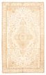 Bordered  Vintage Ivory Area rug 6x9 Turkish Hand-knotted 347643