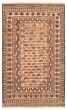 Bordered  Tribal Ivory Area rug 4x6 Afghan Flat-weave 356283
