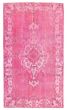 Bordered  Transitional Pink Area rug 4x6 Turkish Hand-knotted 361435
