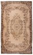 Bordered  Vintage Brown Area rug 6x9 Turkish Hand-knotted 365396