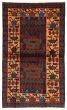 Bordered  Tribal Blue Area rug 4x6 Afghan Hand-knotted 365399