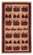 Bordered  Tribal Brown Area rug 3x5 Afghan Hand-knotted 365723