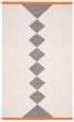 Contemporary/Modern  Transitional Ivory Area rug 5x8 Turkish Flat-Weave 374866