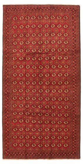 Bordered  Tribal Red Area rug Unique Turkish Hand-knotted 318032