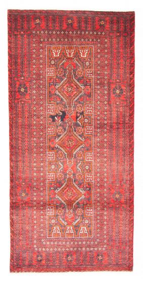 Bordered  Tribal Blue Area rug Unique Persian Hand-knotted 381639