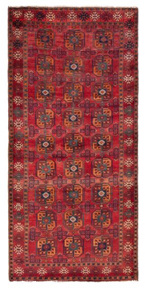 Bordered  Tribal Red Area rug Unique Turkish Hand-knotted 389595