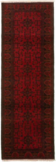 Bordered  Tribal  Runner rug 10-ft-runner Afghan Hand-knotted 327150