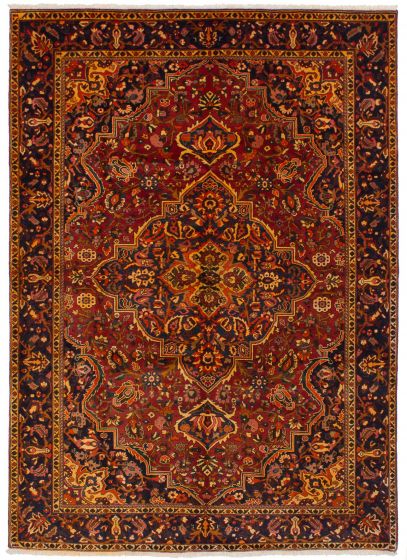 Bordered  Traditional Red Area rug 6x9 Persian Hand-knotted 260141