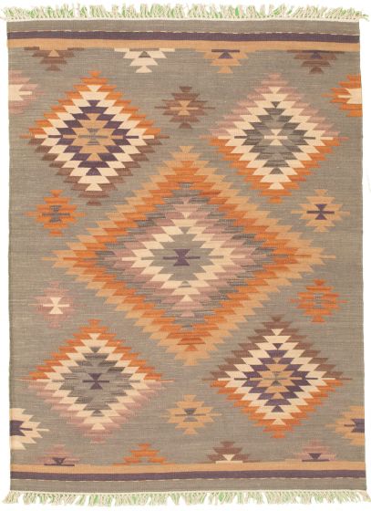 Flat-weaves & Kilims  Traditional Grey Area rug 3x5 Turkish Flat-weave 339280