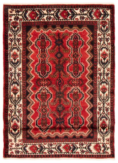 Bordered  Traditional Red Area rug 3x5 Persian Hand-knotted 365082