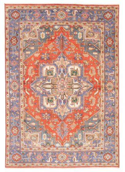Bordered  Traditional Brown Area rug 9x12 Indian Hand-knotted 377524