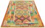 Bordered  Geometric Multi Area rug 6x9 Turkish Flat-weave 329871