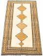 Bordered  Tribal Ivory Runner rug 4x6 Turkish Hand-knotted 320280