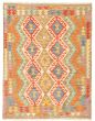 Bordered  Geometric Multi Area rug 3x5 Turkish Flat-weave 330006