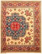 Bordered  Traditional Ivory Area rug Square Afghan Hand-knotted 330060