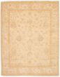 Bordered  Traditional Ivory Area rug 6x9 Pakistani Hand-knotted 330603