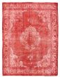 Bordered  Transitional Red Area rug 9x12 Turkish Hand-knotted 342241