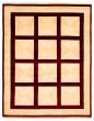 Bordered  Transitional Ivory Area rug 6x9 Nepal Hand-knotted 344284