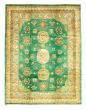 Bordered  Traditional Green Area rug 6x9 Afghan Hand-knotted 346595