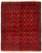Bordered  Tribal Red Area rug 4x6 Afghan Hand-knotted 346617